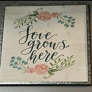 Metal frame with wood like picture